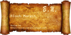 Bloch Margit névjegykártya